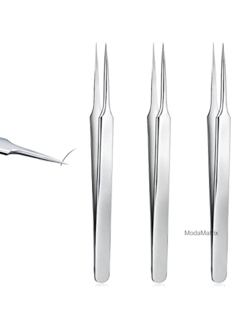 3 Pack Precision Ingrown Hair Tweezers Stainless Steel Splinter
